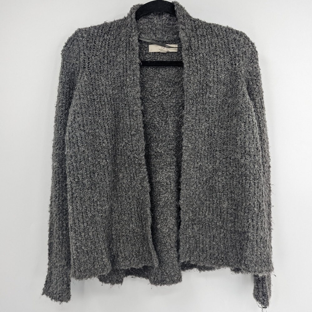 LOFT Boucle Open Front Cardigan Sweater